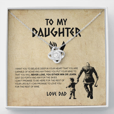To my Daughter, Gift for Daughter from Dad, Daughter Necklace, Viking Style Love Knot Necklace